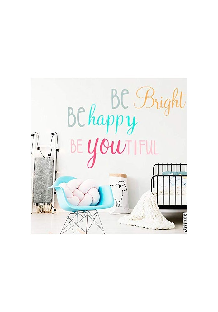 SUPANT Inspirational Wall Decor Quotes for Boy Girl Room-Be Bright Be Happy Be Yout iful- Decor for Living Room Bedroom Classroom Playroom Nursery Girls Boys Room Wall Decals Decorations - Image 1